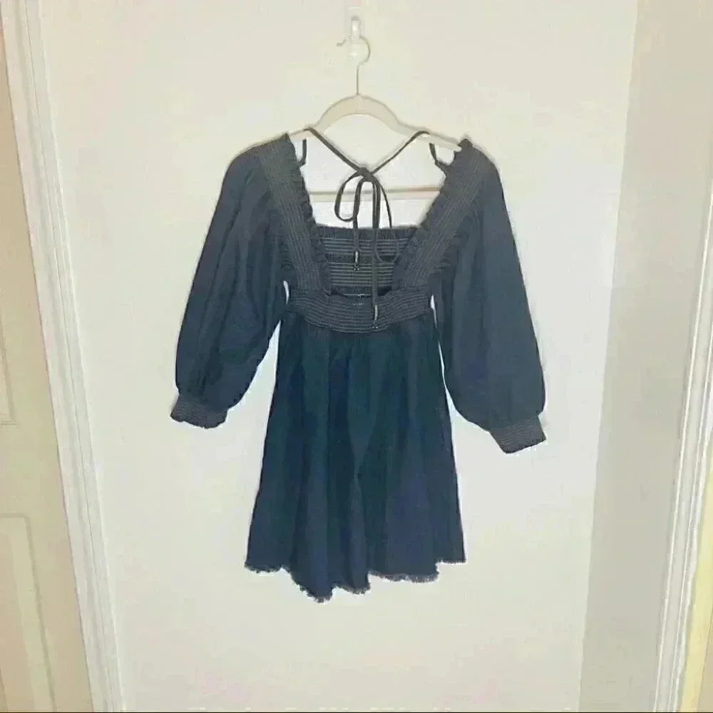 NEW Free People This Is Everything Mini Denim Dress